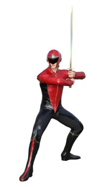 3D render erkek süper kahraman üzerinde beyaz