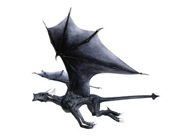 3D render masal Dragon beyaz