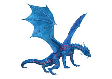 3D render masal Dragon beyaz