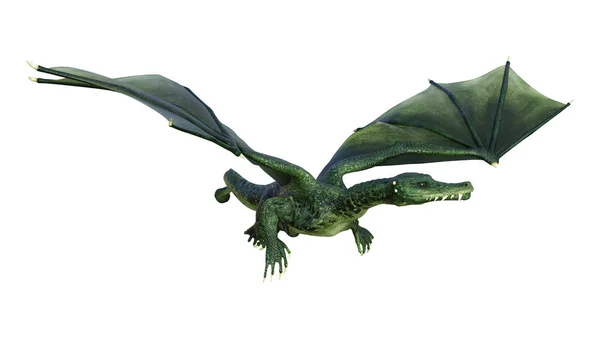 3D Rendering Fairy Tale Dragon on White — Stock Photo, Image