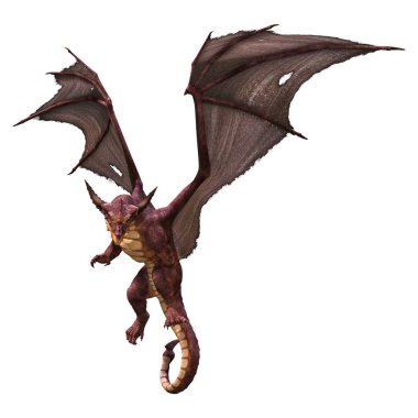 3D render masal Dragon beyaz