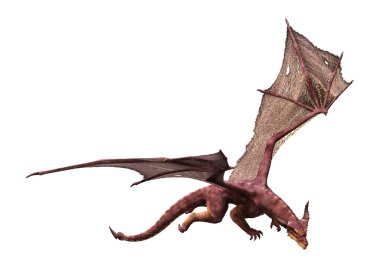 3D render masal Dragon beyaz