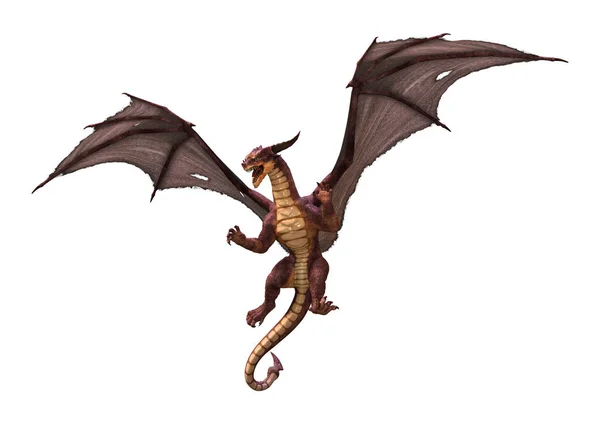3D render masal Dragon beyaz