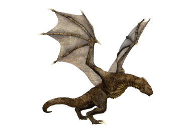 3D render masal Dragon beyaz