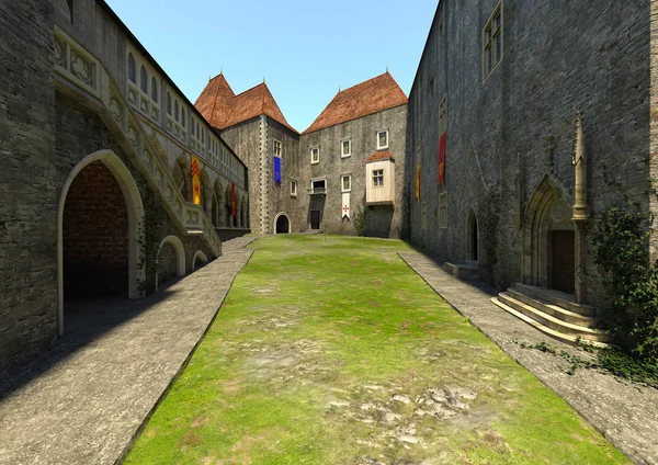 3D rendering middeleeuws kasteel — Stockfoto