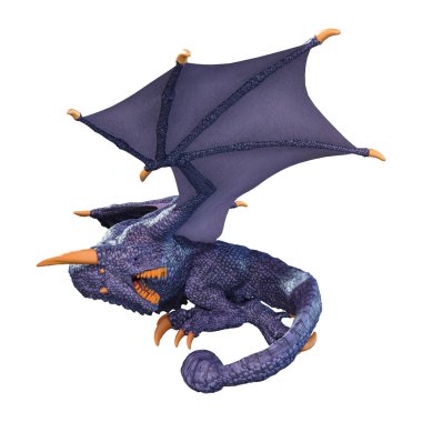 3D render masal Dragon beyaz