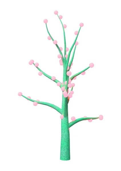 白の 3 d レンダリングの外来植物 — ストック写真