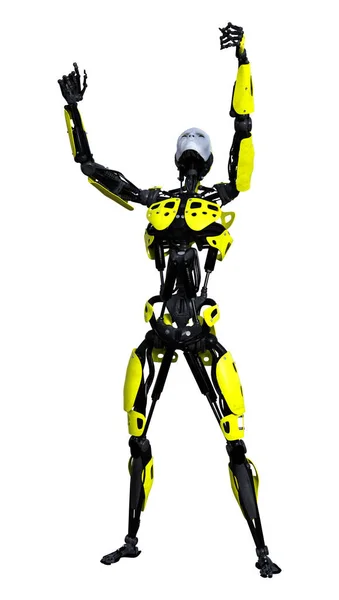 3D Rendering Male Robot on White — Stock Photo, Image