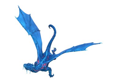 3D render masal Dragon beyaz