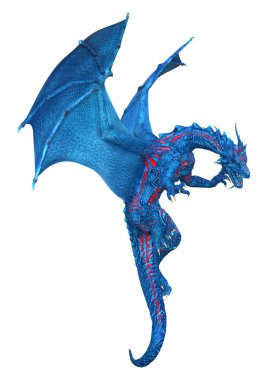 3D render masal Dragon beyaz