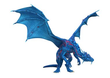 3D render masal Dragon beyaz