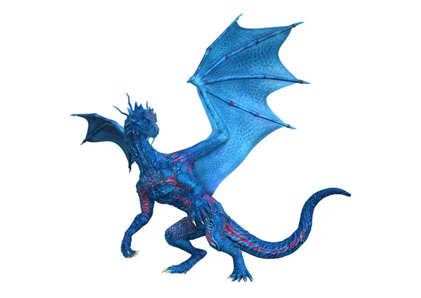 3D Rendering Fairy Tale Dragon on White — Stock Photo, Image