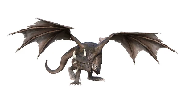 3D rendering Saga Dragon på vit — Stockfoto