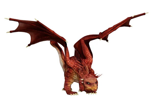 Dragón de cuento de hadas de representación 3D en blanco —  Fotos de Stock