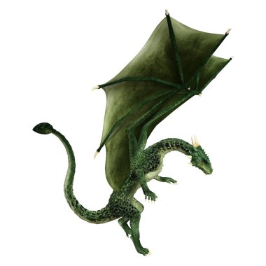 3D render masal Dragon beyaz