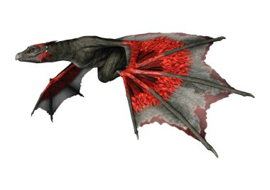 3D render masal Dragon beyaz