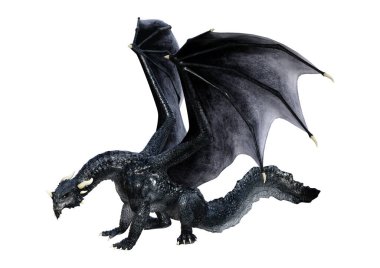 3D render masal Dragon beyaz