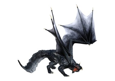 3D render masal Dragon beyaz