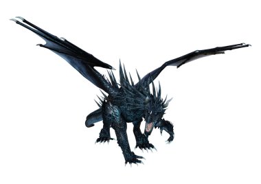 3D render masal Dragon beyaz