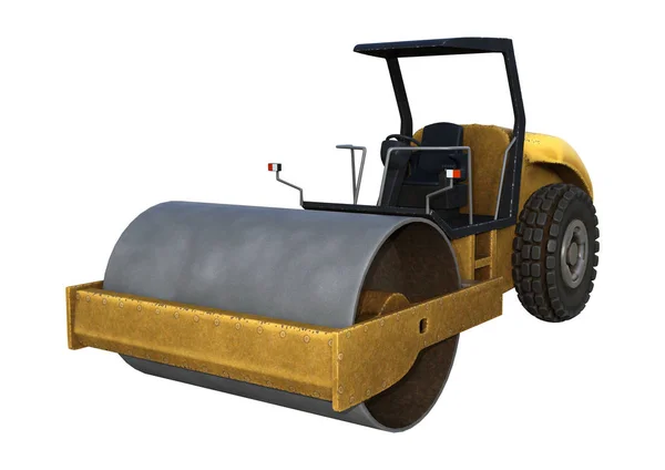 3D Rendering Road Roller on White — Stock Photo, Image