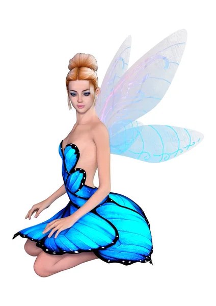 3D Rendering Fantasy Fairy on White — Stock Photo, Image