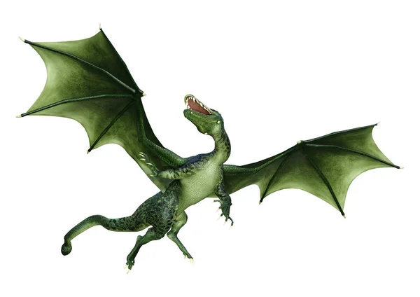 3D-rendering sprookje draak op wit — Stockfoto