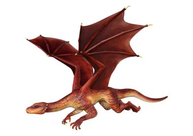 3D render masal Dragon beyaz