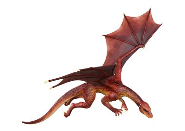 3D render masal Dragon beyaz