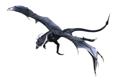 3D render masal Dragon beyaz