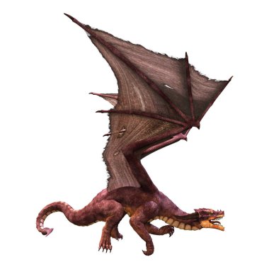 3D render masal Dragon beyaz