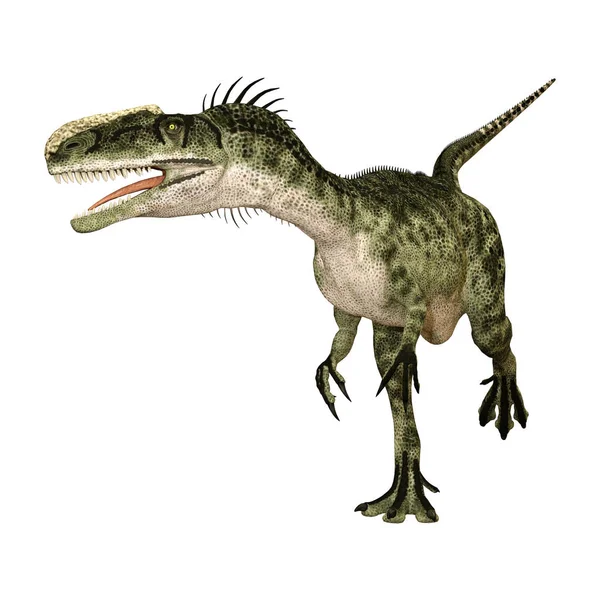 白の 3 d のレンダリング恐竜モノロフォサウルス — ストック写真