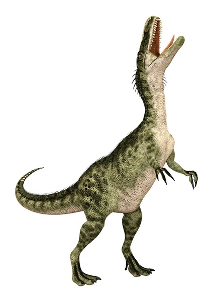 3D vykreslování dinosaura Monolophosaurus na bílém — Stock fotografie
