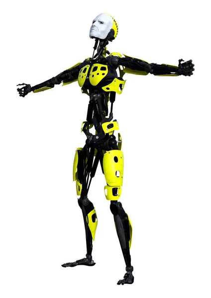 3D rendering férfi Robot fehér — Stock Fotó