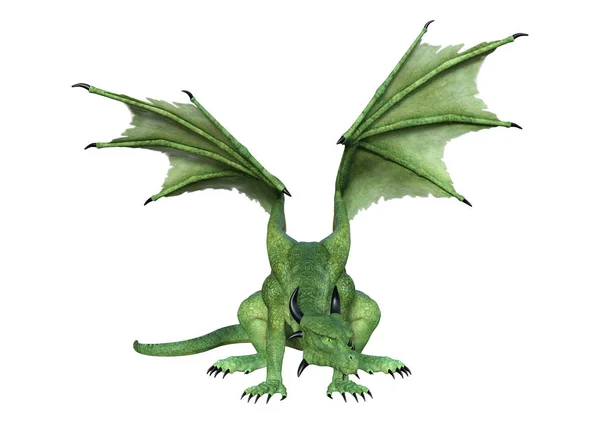 3D render masal Dragon beyaz — Stok fotoğraf