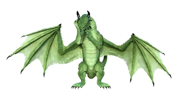 3D Rendering Fairy Tale Dragon on White — Stock Photo, Image