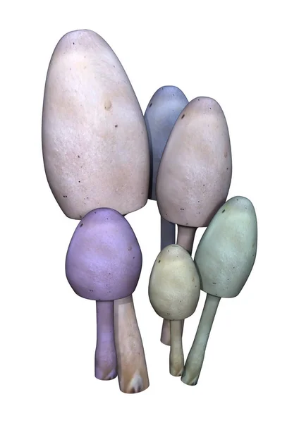 3D obrázek magické houby na bílém pozadí — Stock fotografie