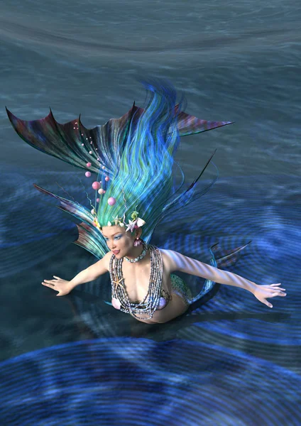 3D rendering Saga sjöjungfru — Stockfoto
