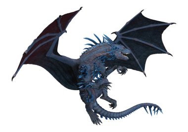 3D render masal Dragon beyaz