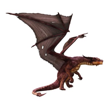 3D render masal Dragon beyaz