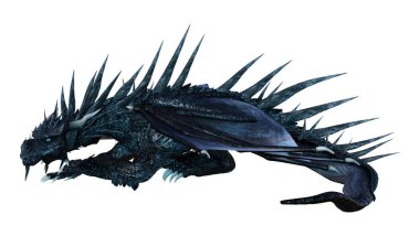 3D render masal Dragon beyaz