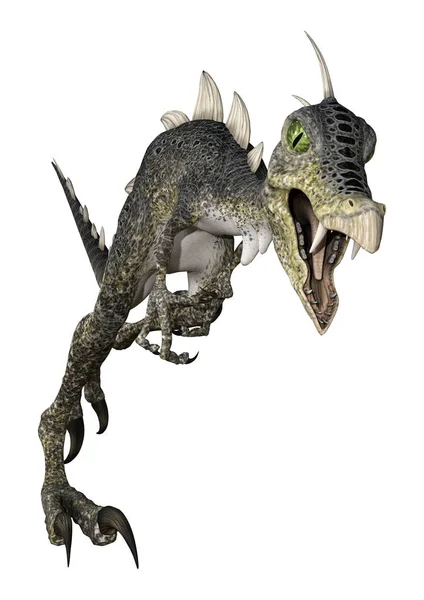 3D rendering fantasy dinoszaurusz, fehér — Stock Fotó