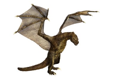 3D render masal Dragon beyaz