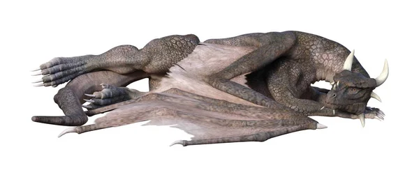 3D rendering mese sárkány-fehér — Stock Fotó