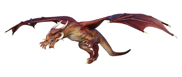 3D render masal Dragon beyaz — Stok fotoğraf