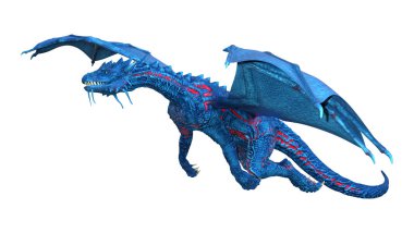 3D render masal Dragon beyaz
