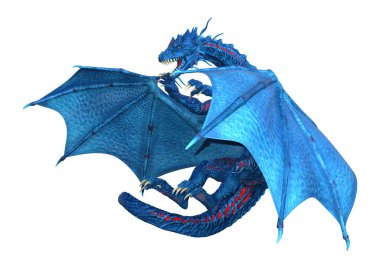 3D render masal Dragon beyaz