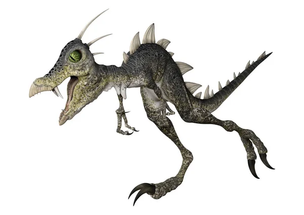 Dinosaurio de fantasía de representación 3D en blanco — Foto de Stock