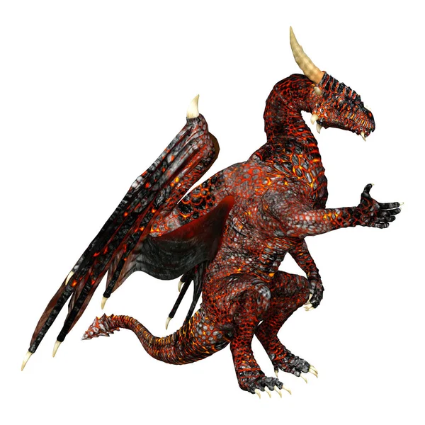 3D Rendering Fairy Tale Dragon on White — Stock Photo, Image