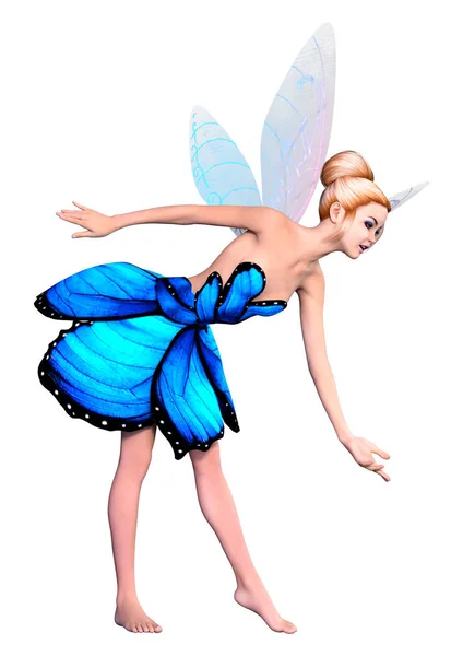 3D Rendering Fantasy Fairy di Putih — Stok Foto