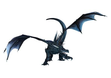 3D render masal Dragon beyaz